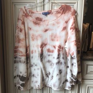 Democracy Brand Tie dye sweater- light weight- decorative arm slit- size large